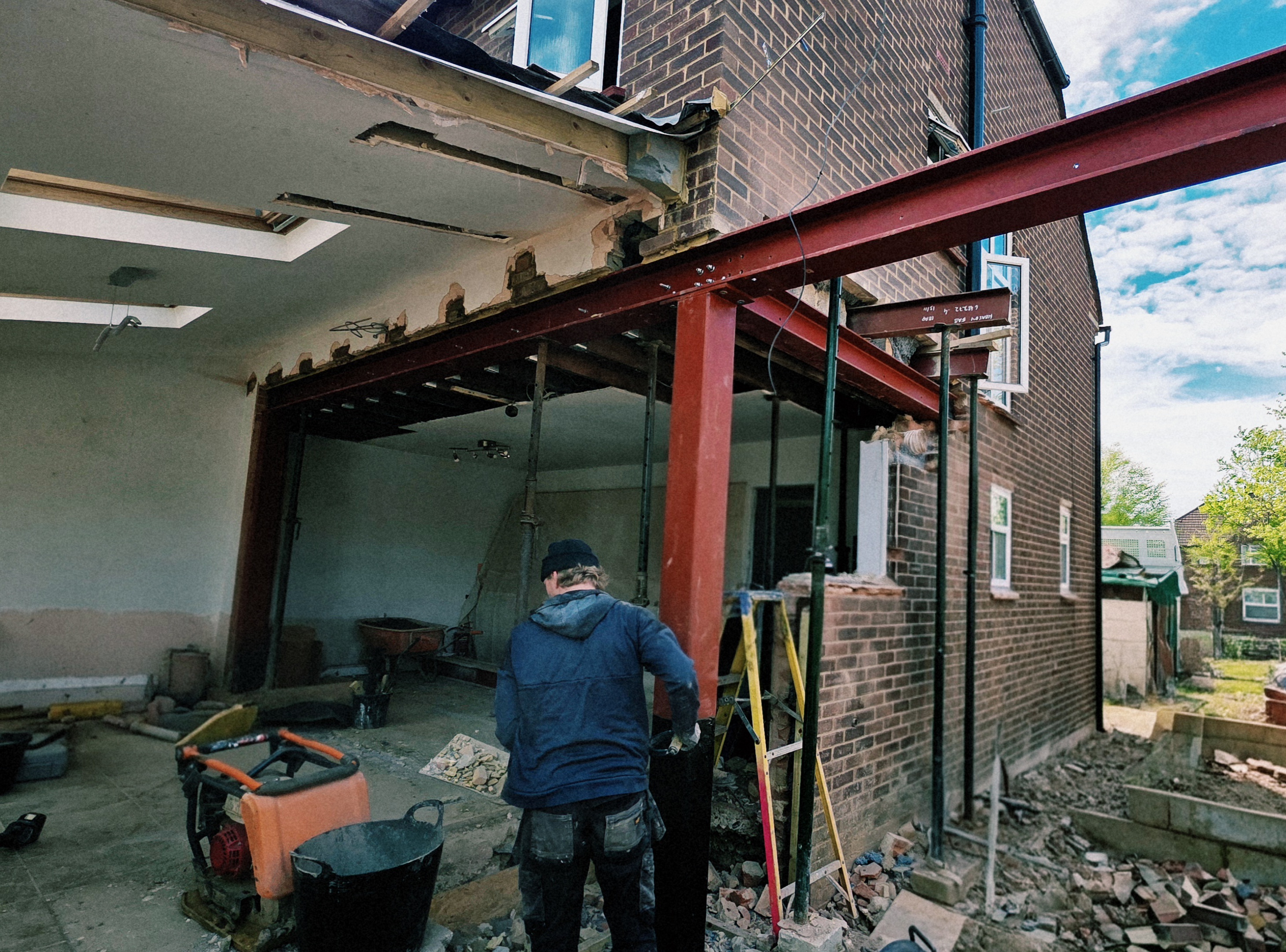 Loft conversion with steel beam structural engineering